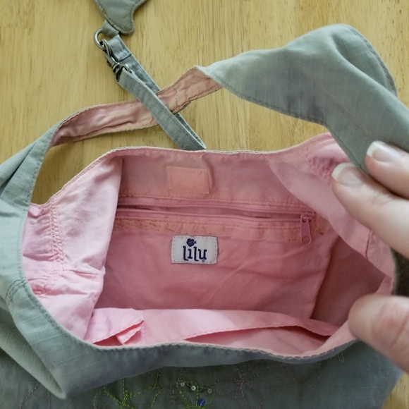 Lilu brand gray butterfly fabric purse and wallet - Picture 5 of 8